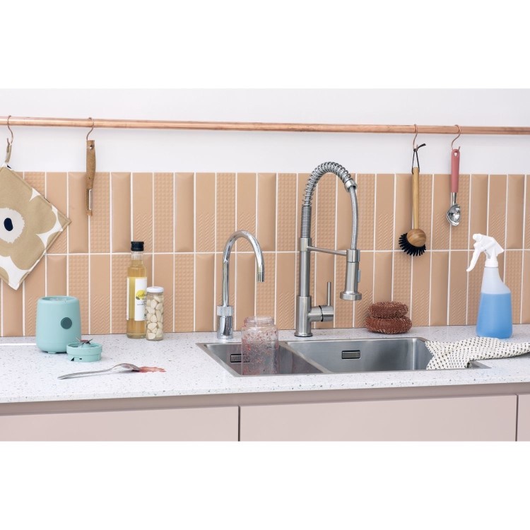 Quooker Nordic Tap Round Stainless Steel + Pro3 3L Boiling Water Tank