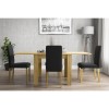 New Town Extendable Oak Effect Dining Set with 4 Charcoal Grey Fabric Chairs
