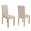 Cream and Oak 2 Seater Dining Set with Flip Top Table and Fabric Dining Chairs