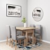 New Town Oak Dining Table with 4 Dining Chairs in Grey Fabric