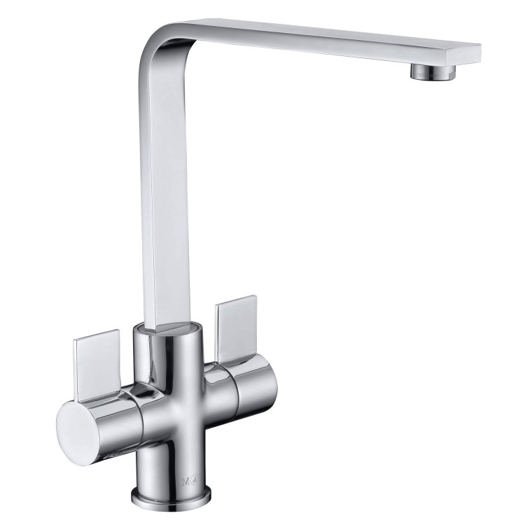 Taylor & Moore Twin Lever Chrome Monobloc Kitchen Sink Tap
