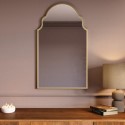 BUN/OBERONBB500/96491 Arched Ornate Brass Mirror 50 x 80cm - Oberon
