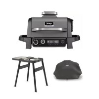 Ninja Woodfire Electric BBQ Grill & Smoker with Cover and Stand - OG701UK