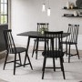 Black Drop Leaf Dining Table Set with 4 Black Spindle Back Chairs - Seats 4 - Olsen
