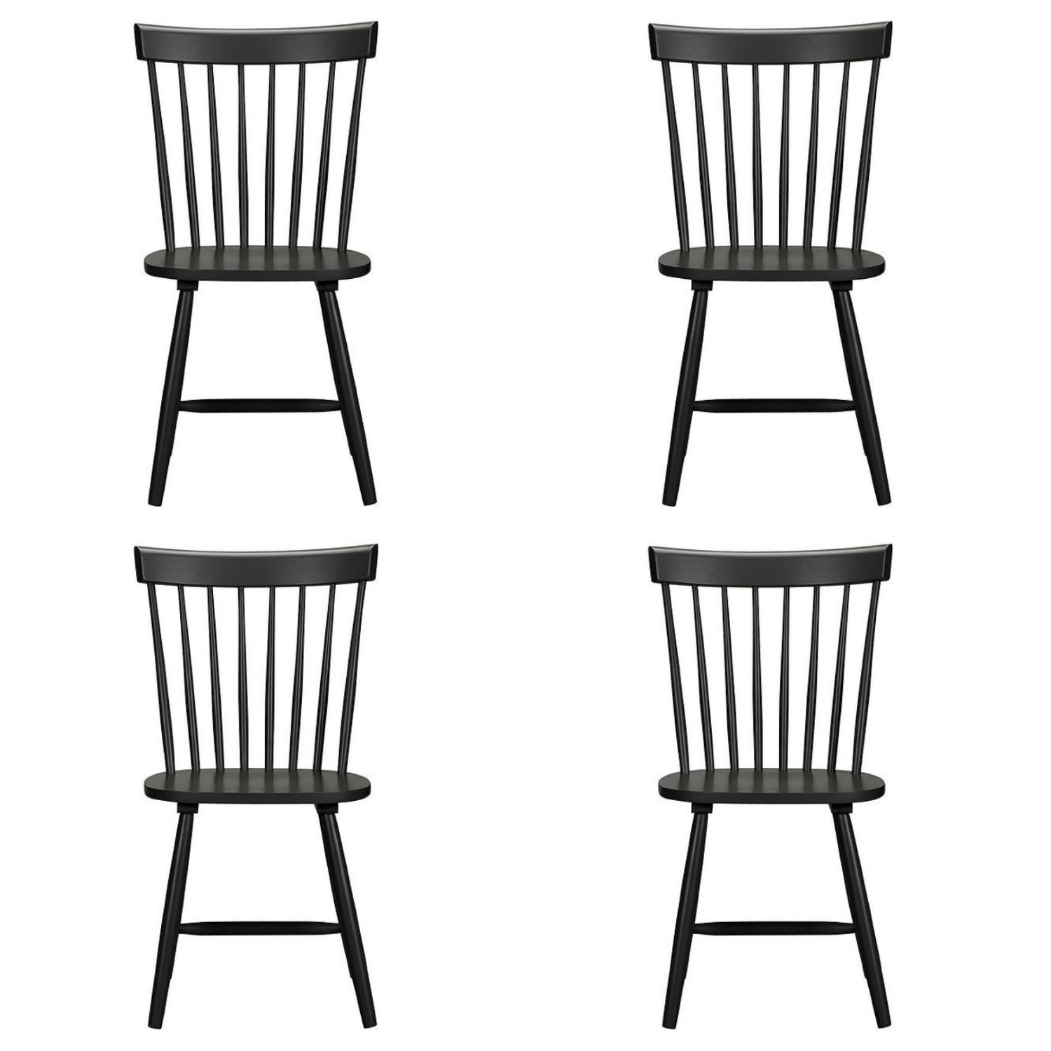Set of 4 Wooden Black Spindle Dining Chairs Olsen BuyItDirect.ie