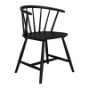 Black Extendable Dining Table Set with 4 Black Spindle Back Chairs &amp; 2 Curved Back Chairs - Seats 6 - Olsen