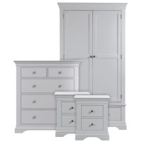 Grey 4 Piece Bedroom Furniture Set - Olivia