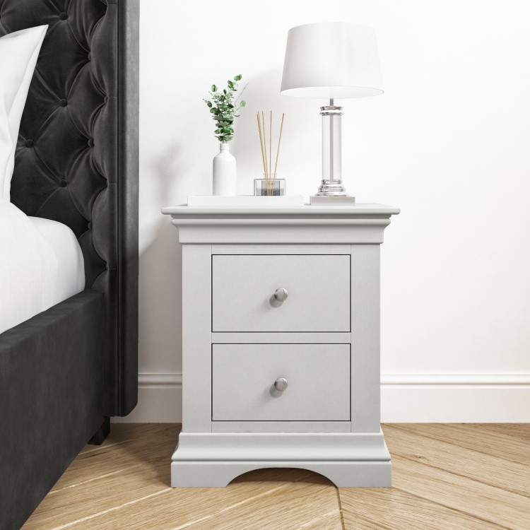 Grey 4 Piece Bedroom Furniture Set - Olivia
