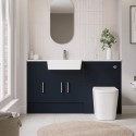 BUN/ONT600BVUI/93686 1500mm Blue Toilet and Sink Unit with Storage Unit & Chrome Fittings - Ontario