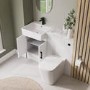 ONLY OPENED - 1200mm White Toilet and Sink Unit with Black Fittings - Ontario