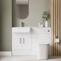 Grade A1 - 1200mm White Toilet and Sink Unit with Chrome Fittings - Ontario