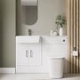 Grade A1 - 1200mm White Toilet and Sink Unit with Chrome Fittings - Ontario