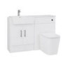 Grade A1 - 1200mm White Toilet and Sink Unit with Chrome Fittings - Ontario