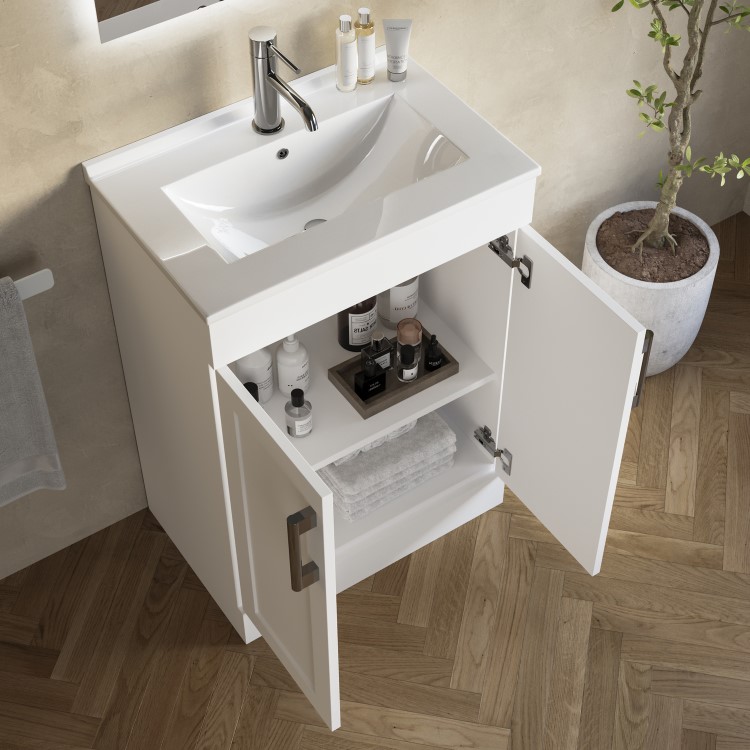 600mm Paintable Freestanding Vanity Unit with Basin - Orlando