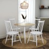 Drop Leaf Oak and White Dining Set with 4 White Wooden Spindle Dining Chairs