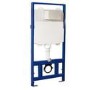 Fluted Wall Hung Rimless Toilet with Soft Close Seat, White Glass Sensor Flush Plate, 1168mm Frame & Cistern – Oregon