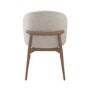 Set of 6 Beige Upholstered Curved Dining Chairs with Solid Rustic Exposed Back - Kori
