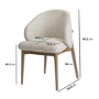 Beige Upholstered Curved Dining Chair With Solid Rustic Wood Exposed Back - Kori