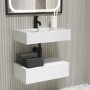 600mm White Wall Hung Vanity Unit with Basin - Oslo