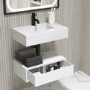 600mm White Wall Hung Vanity Unit with Basin - Oslo