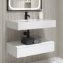 800mm White Wall Hung Vanity Unit with Basin - Oslo