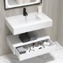800mm White Wall Hung Vanity Unit with Basin - Oslo