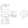 ONLY OPENED - 800mm Wood Effect Wall Hung Vanity Unit with Rectangular Basin - Oslo