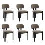 Set of 6 Mink Velvet Dining Chairs - Otto