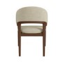 Round Walnut Dining Table Set with 4 Walnut Upholstered Chairs - Seats 4 - Owen