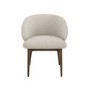 Set of 6 Walnut and Beige Upholstered Curved Dining Chairs with Solid Wood Exposed Back - Kori