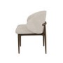Set of 6 Walnut and Beige Upholstered Curved Dining Chairs with Solid Wood Exposed Back - Kori