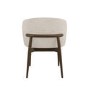 Set of 6 Walnut and Beige Upholstered Curved Dining Chairs with Solid Wood Exposed Back - Kori