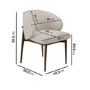 Set of 6 Walnut and Beige Upholstered Curved Dining Chairs with Solid Wood Exposed Back - Kori