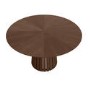 Round Walnut Dining Table Set with 4 Rust boucle Swivel Dining Chairs - Owen