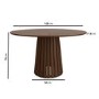 Round Walnut Dining Table Set with 4 Rust boucle Swivel Dining Chairs - Owen
