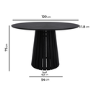 Round Black Dining Table Set with 4 Brown Velvet Chairs - Seats 4 - Owen