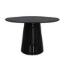 Round Black Dining Table Set with 4 Brown Velvet Chairs - Seats 4 - Owen
