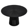 Round Black Dining Table Set with 4 Brown Velvet Chairs - Seats 4 - Owen