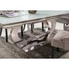 Orion Mirrored Rectangle 180cm Dining Table with 4 Crushed Velvet Dining Chairs in Silver