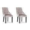 Orion Mirrored Rectangle 180cm Dining Table with 4 Crushed Velvet Dining Chairs in Silver