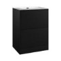 ALMOST PERFECT - 600mm Black Freestanding Vanity Unit with Basin - Palma