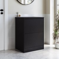 600mm Black Freestanding Countertop Vanity Unit - Palma