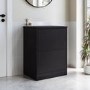 600mm Black Freestanding Countertop Vanity Unit - Palma