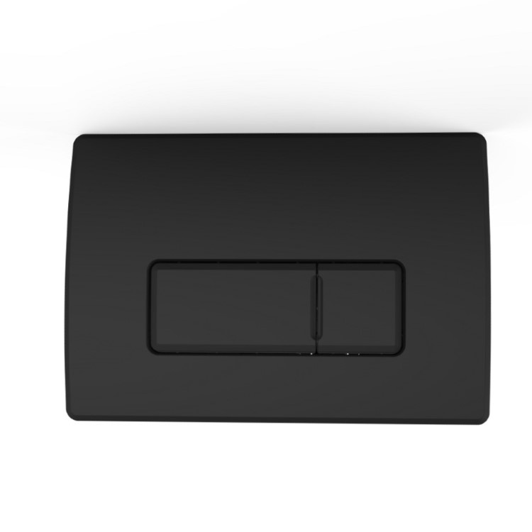 Grade A1 - Concealed Cistern 820mm Wall Hung Toilet Frame with Pneumatic Flush Plate in Matt Black - Elira