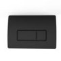 Grade A1 - Concealed Cistern 820mm Wall Hung Toilet Frame with Pneumatic Flush Plate in Matt Black - Elira