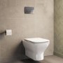 Wall Hung Rimless Toilet with Soft Close Seat, Chrome Pneumatic Flush Plate, 1168mm Frame & Cistern – Palma