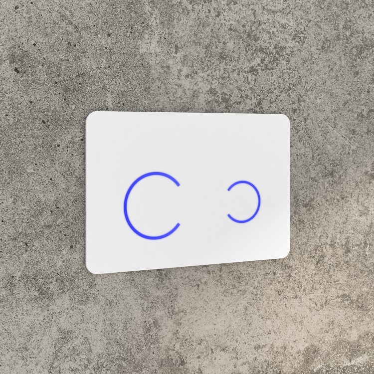 Grade A1 - Concealled Cistern Wall Hung Toilet Frame with White Glass Dual Sensor Flush Plate - Purficare