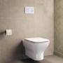 Wall Hung Rimless Toilet with Soft Close Seat, White Glass Sensor Flush Plate, 1168mm Frame & Cistern – Palma