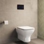 Wall Hung Rimless Toilet with Soft Close Seat, Black Glass Sensor Flush Plate, 1168mm Frame & Cistern – Palma