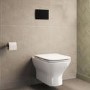 Wall Hung Rimless Toilet with Soft Close Seat, Black Mechanical Flush Plate, 1168mm Frame & Cistern – Palma